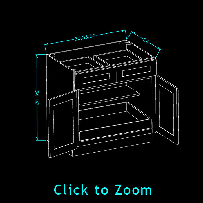 Double Door Double Drawer Bases With One Rollout